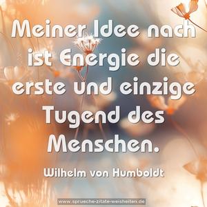 Meiner Idee nach ist Energie
die erste und einzige Tugend des Menschen.