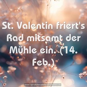 St. Valentin friert's Rad mitsamt der Mühle ein.
(14. Feb.)